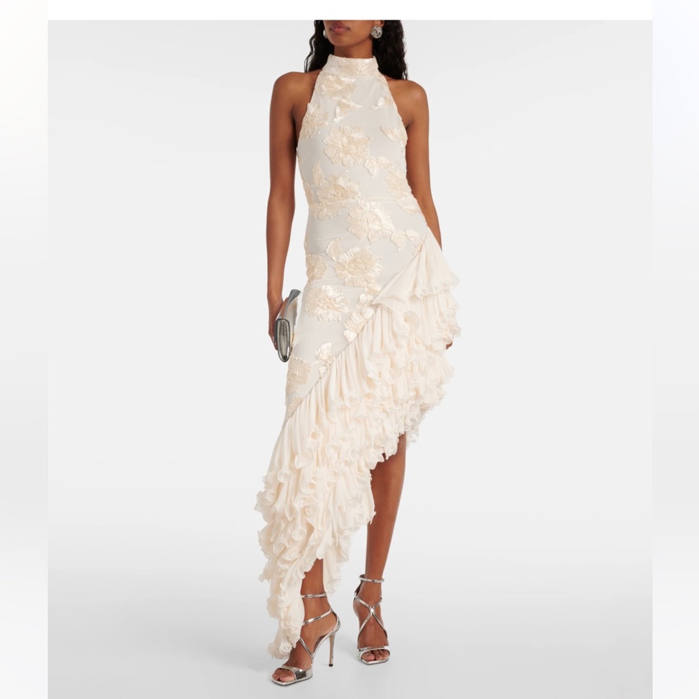 ROTATE floral appliqué mini dress, bridal (DT size 36/US size 6)